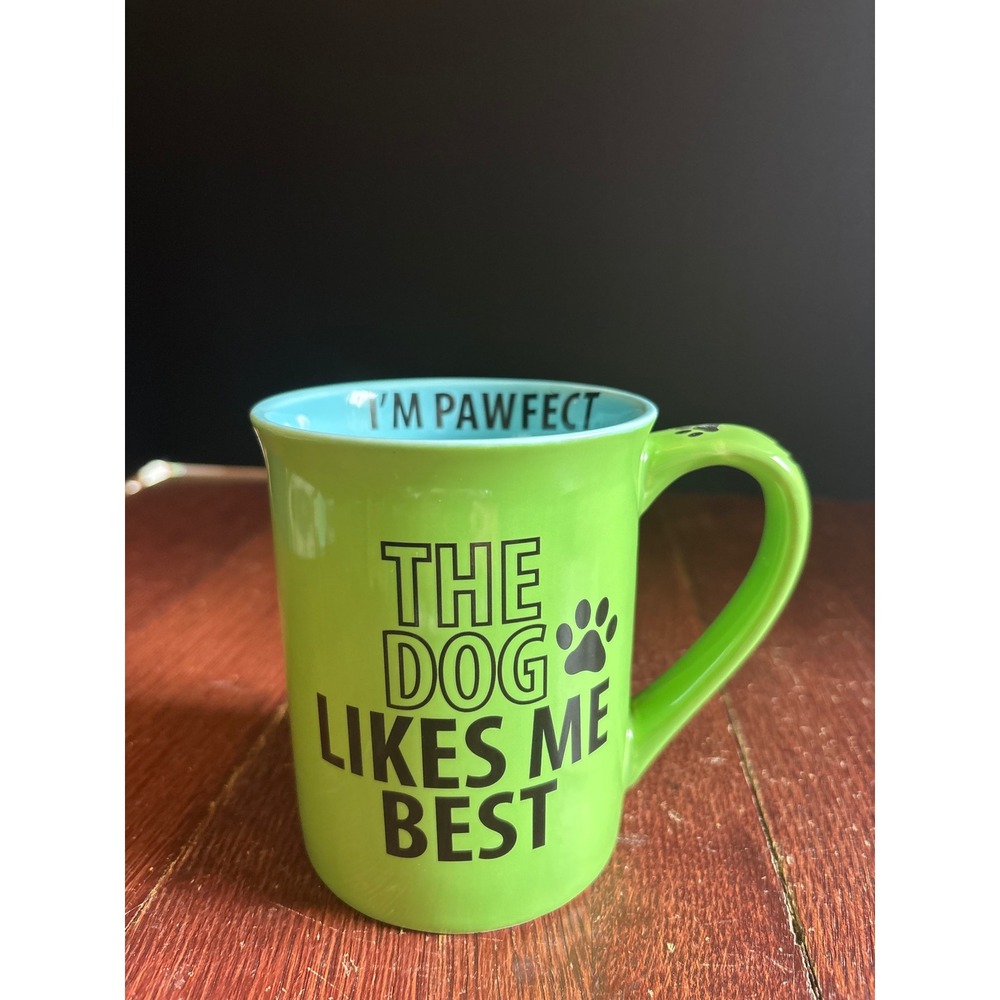 Our Name is Mud The Dogfather Coffee Mug Lorrie Veasey Green Dog Dad 16oz